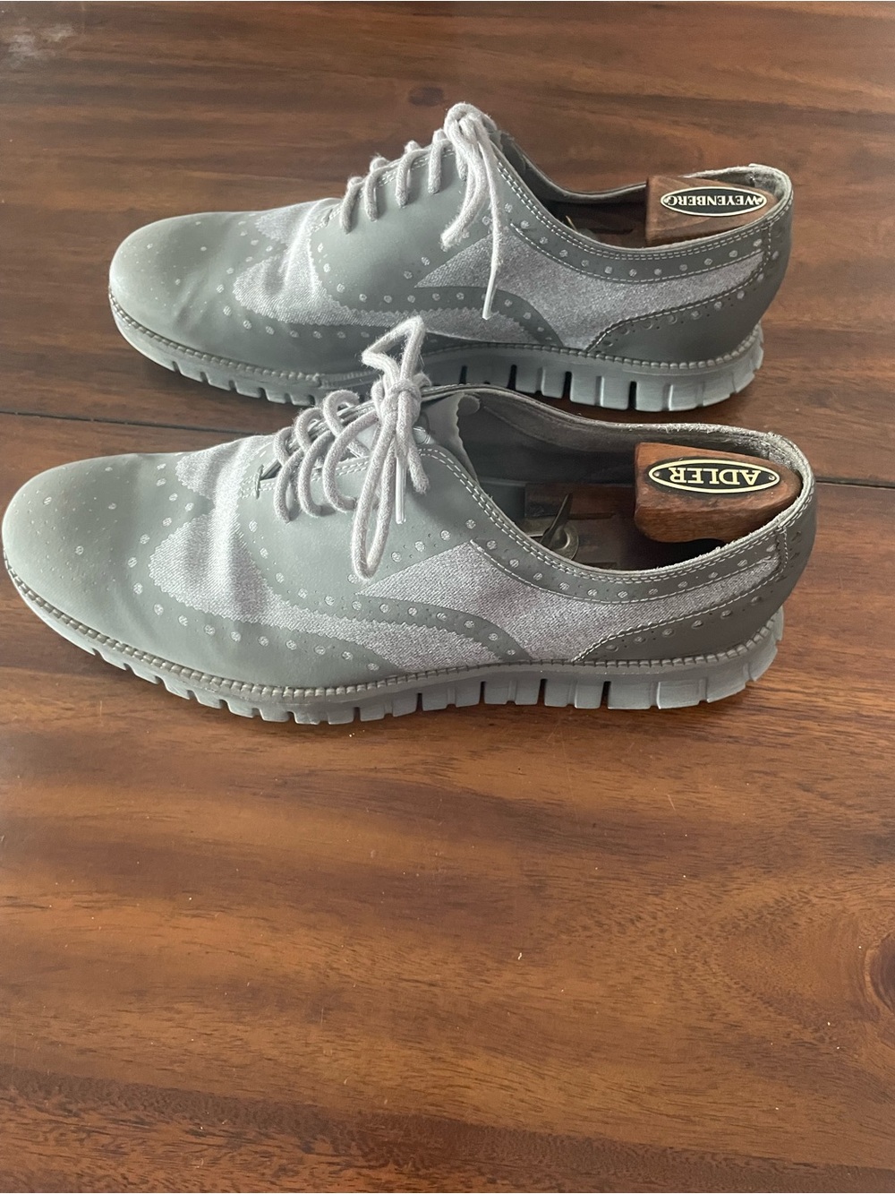 Cole Haan Light Gray Wingtip Derby Shoes - Picture 4 of 4